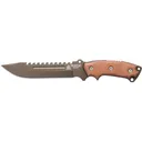 TOPS Knives Steel Eagle Fixed Blade Knife 7.63" Drop Point 1095 Midnight Bronze Blade Canvas Micarta Handle Tan - Tops Knives