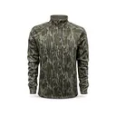 MidwayUSA Men's Grid Fleece Quarter Zip Shirt Mossy Oak Original Bottomland Medium - Midwayusa