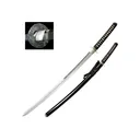 Cold Steel Emperor Series Double Edge Katana Sword 28.75" Spear Point 1060 Carbon Satin Blade Ray Skin Handle Black - Cold Steel