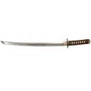 Cold Steel Mizutori Wakizashi Sword 21" Damascus Steel Blade Ray Skin Handle Brown - Cold Steel
