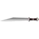 Cold Steel Damascus Long Sax Fixed Blade Knife 17.25" Gladius Damascus Polished Blade Griv-Ex Handle Black - Cold Steel