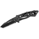 Buck Knives 870 Bones Pocket Knife 3" Partially Serrated Modified Tanto 420HC Black Oxide Blade Stainless Steel Handle Black - Buck Knives