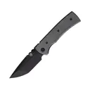 Chaves Knives Redencion 229 Pocket Knife 3.5" Tanto Point ELMAX Black PVD Blade Micarta Handle Black - Chaves Knives