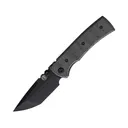 Chaves Knives Redencion Street Pocket Knife 3" Tanto Point ELMAX Black PVD Blade Micarta Handle Black - Chaves Knives