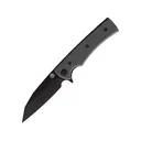 Chaves Knives Sangre Street Pocket Knife 3.25" Wharncliffe ELMAX Black PVD Blade Micarta Handle Black - Chaves Knives