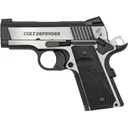 Colt Combat Elite Defender 45 ACP Pistol 3" Barrel 7+1 Round Stainless Slide Black Grip Stainless Frame - Colt