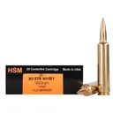 HSM Trophy Gold 30-378 Weatherby Magnum Ammo 185 Grain Berger Hunting VLD (Very Low Drag) Jacketed Hollow Point Box of 20 - Hsm