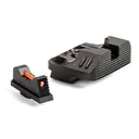 ZEV Technologies Combat V3 Sight Set for Glock 17, 17L, 19, 22, 23, 24, 26, 27, 33, 34, 35, 38, 39 Steel .215" Fiber Optic Front, Black Rear - Zev Technologies