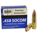 SBR 458 Socom Ammo 300 Grain Barnes Triple-Shock X Solid Hollow Point Lead Free Box of 20 - Sbr