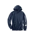 Carhartt Men's Loose Fit Midweight Logo Sleeve Graphic Hoodie New Navy 3XL Tall - Carhartt