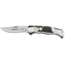 Boker Knives Stag Lock Blade Hunter Pocket Knife 3.125" Drop Point 440C Stainless Blade Genuine Stag Handle Brown - Boker Knives