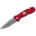 Boker Knives Fire Brigade Pocket Knife 3.35" Drop Point 440A Satin Blade G-10 Handle Red - Boker