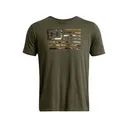 Under Armour Men's Freedom Flag Printed Short Sleeve T Shirt Marine OD Green/Black Medium - Under Armour