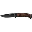 Coast FX411 Hard Pocket Knife 4" Drop Point 7Cr17MoV Black Blade Laminated Wood Handle Wood - Coast