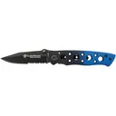 Smith & Wesson CK111S Pocket Knife 3.1" Partially Serrated Clip Point 7Cr17MoV Black Oxide Blade Aluminum Handle Black/Blue - Smith & Wesson
