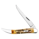 Case Medium Texas Toothpick Pocket Knife 3.4" Clip Point Tru-Sharp Mirror Polished Blade 6.5 BoneStag Handle Brown - Case Knives