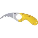 CRKT Bear Claw Fixed Blade Knife 2.38" Fully Serrated Hawkbill AUS-8 Stonewashed Blade Glass Reinforced Nylon (GRN) Handle Yellow - CRKT