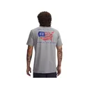 Under Armour Men's Freedom Flag USA Short Sleeve T Shirt Steel Light Heather/Royal Large - Under Armour