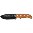 TOPS Wilderness Guide 4.0 Fixed Blade Hunting Knife 4.25" Black Drop Point 1095 Carbon Steel Blade Canvas Micarta Handle Tan - TOPS Knives