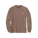 Carhartt Men's K126 Loose Fit Heavyweight Long Sleeve Pocket T Shirt Soft Sepia Large - Carhartt