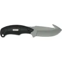 Old Timer Copperhead Fixed Blade Knife 3.67" Drop Point with Gut Hook Carbon Bead Blasted Blade Rubber Handle Black - Old Timer