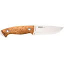 Helle Utvaer Fixed Blade Knife 4.13" Drop Point Sandvik 12C27 Satin Blade Birch Handle Brown - Helle