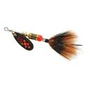 Mepps Aglia Black Fury Dressed Inline Spinner 1/8oz Gray & Orange Tail Fluorescent Red Dot Blade - Mepps