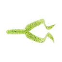 Mister Twister Double Tail 4" Grub Chartreuse/Silver Flake 10PK - Mister Twister