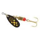 Mepps Aglia Black Fury Plain Inline Spinner Black & Yellow Dots 1/6 oz - Mepps
