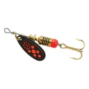 Mepps Aglia Black Fury Plain Inline Spinner Black & Fluorescent Red Dots 1/8 oz - Mepps