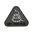 Maxpedition Don't Tread On Me PVC Morale Patch Gray and Black 3" x 2.6" - Maxpedition