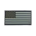 Maxpedition USA Flag PVC Morale Patch Large Gray and Black 3.25" x 1.75" - Maxpedition