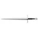 Cold Steel Competition Cutting Sword 30.5" Spear Point 1055 Carbon Satin Blade Leather Handle Black - Cold Steel