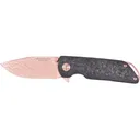 Boker Knives M4 Sherman Pocket Knife 9.95" Clip Point Damascus Gold Blade Carbon Fiber/Titanium Handle Black/Silver - Boker Knives