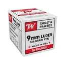 Winchester USA White Box 9mm Luger Ammo 124 Grain Full Metal Jacket Case of 1000 (20 Boxes of 50) - Winchester