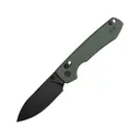 Vosteed Raccoon Crossbar Lock Pocket Knife 3.25" Drop Point Sandvik 14C28N Black Stonewash Blade Canvas Micarta Handle Green - Vosteed