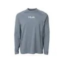 Huk Men's Airweight Long Sleeve Crew Neck Shirt Storm Blue Heather 2XL - Huk