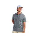 Huk Men's Pursuit Short Sleeve Polo Stormy Blue Heather Medium - Huk