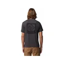 Columbia Men's Parsons Point Short Sleeve Crew Neck T Shirt Black Heather/Athletic Gem Badge XL - Columbia