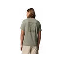 Columbia Men's Parsons Point Short Sleeve Crew Neck T Shirt Stone Green Heather/Athletic Gem Badge Large - Columbia