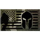 Merica Life IR Reflective Fabric US Flag with Spartan Molon Labe Morale Patch - Merica Life