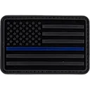 Merica Life 3D US Flag Forward Thin Blue Line PVC Morale Patch Grey - Merica Life