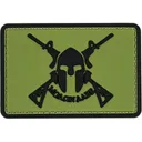 Merica Life Molon Labe Spartan with Two Rifles PVC Morale Patch Green - Merica Life
