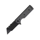 Chaves Knives CHUB Flipper Pocket Knife 2.625" Utility Stainless Steel Black Blade Micarta Handle Black - Chaves Knives