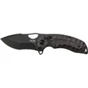 SOG Limited Edition Kiku XR Pocket Knife 3.03" Drop Point CTS-XHP Black PVD Blade Fat Carbon Handle Purple Haze - SOG Knives