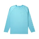 AFTCO Men's Samurai Long Sleeve Crew Neck Shirt Splish Splash Heather 2XL - Aftco