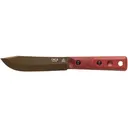 TOPS Knives Ontario XL Hunter Fixed Blade Knife 5.5" Clip Point 1095 Midnight Bronze Blade Canvas Micarta Handle Red - Tops Knives