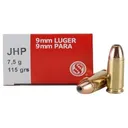 Sellier & Bellot 9mm Luger Ammo 115 Grain Jacketed Hollow Point Case of 1000 (20 Boxes of 50) - Sellier & Bellot