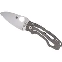 Spyderco PITS 2 Pocket Knife 2.74" Drop Point M398 Satin Blade Titanium Handle Gray - Spyderco
