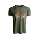 Kings Camo Men's Royal Short Sleeve Crew Neck T Shirt Heather Military Green 2XL - Kings Camo